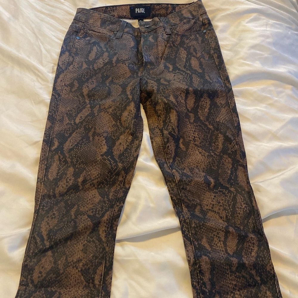 New Paige coated snake-print ultra-skinny ankle jean